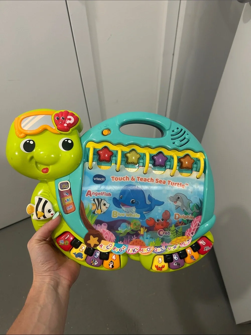 VTech Touch & Teach Sea Turtle Interactive Learning Toy - Teal & Lime